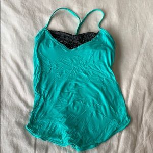 Lululemon brand tank top built in bra teal 6